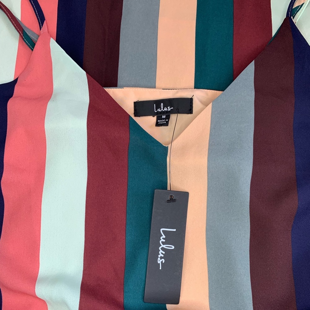 Nwt Lulu’s Erina Mauve Multi Stripe Belted Midi S… - image 7
